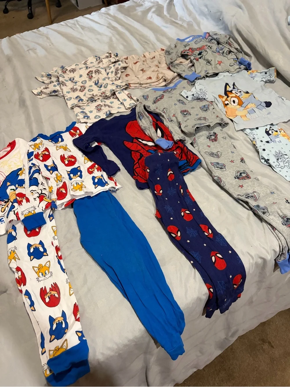 Kids Character Pajama Set – Sonic, Spider-Man, Bluey, Paw Patrol